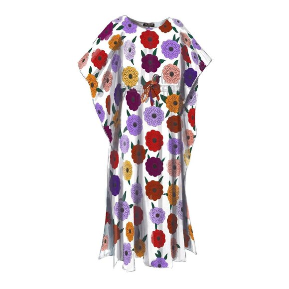 The J. Peterman Company Annata's Floral Caftan Kaftan L/XL - Picture 1 of 12